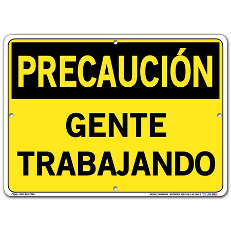 Vestil Aluminum Sign, 10-1/2" Height, 14-1/2" Width, Aluminum, Rectangle, Spanish SI-C-06-C-AL-080-S